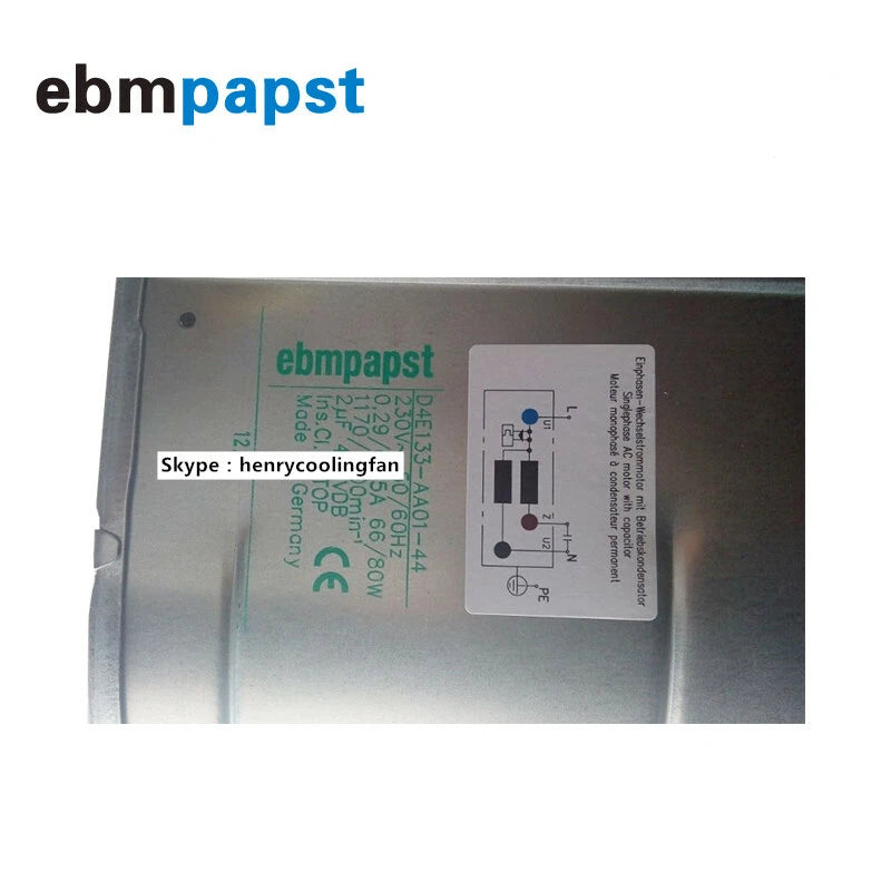 ebmpapst D4E133-AA01-44 centrifugal blower 230VAC 1200RPM 50/60Hz cooling fan