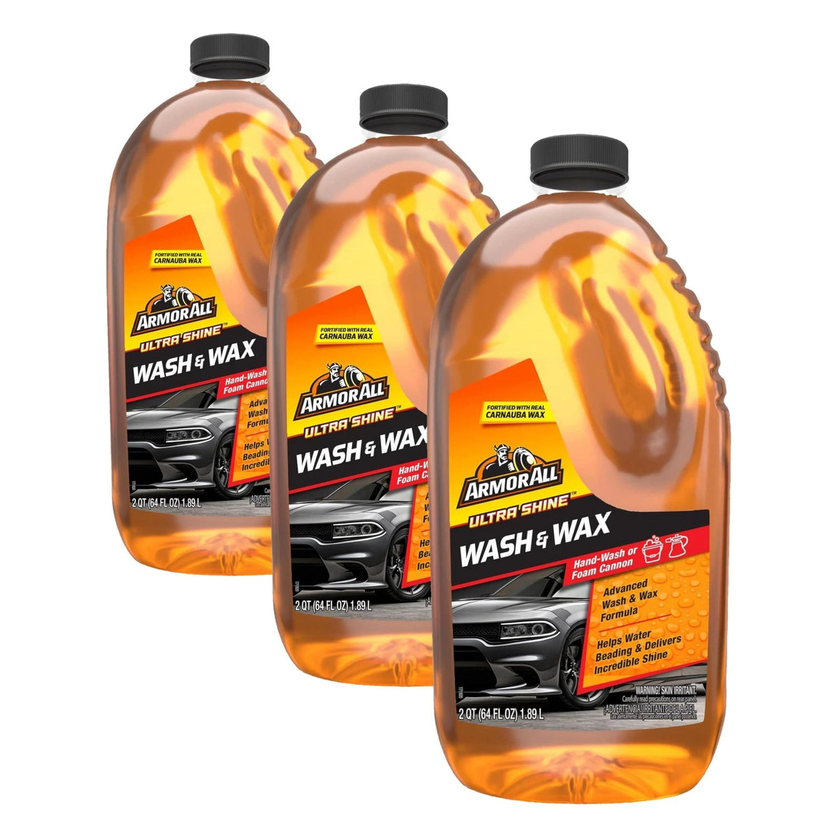 Armor All Ultra Shine Car Wash and 64 Fl Oz (Pack of 3), One Color