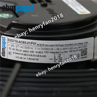 Ebmpapst S3G710-AO85-21/F01 Axial Fan 230V 700W 3.1A ??710MM Air Conditioner Fan