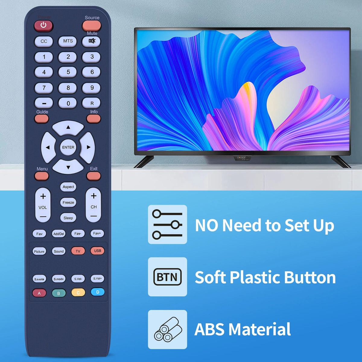 142021270019C Remote Control For Sceptre TV X325BV-FHDU X325BV-FHD E328BV-HDH