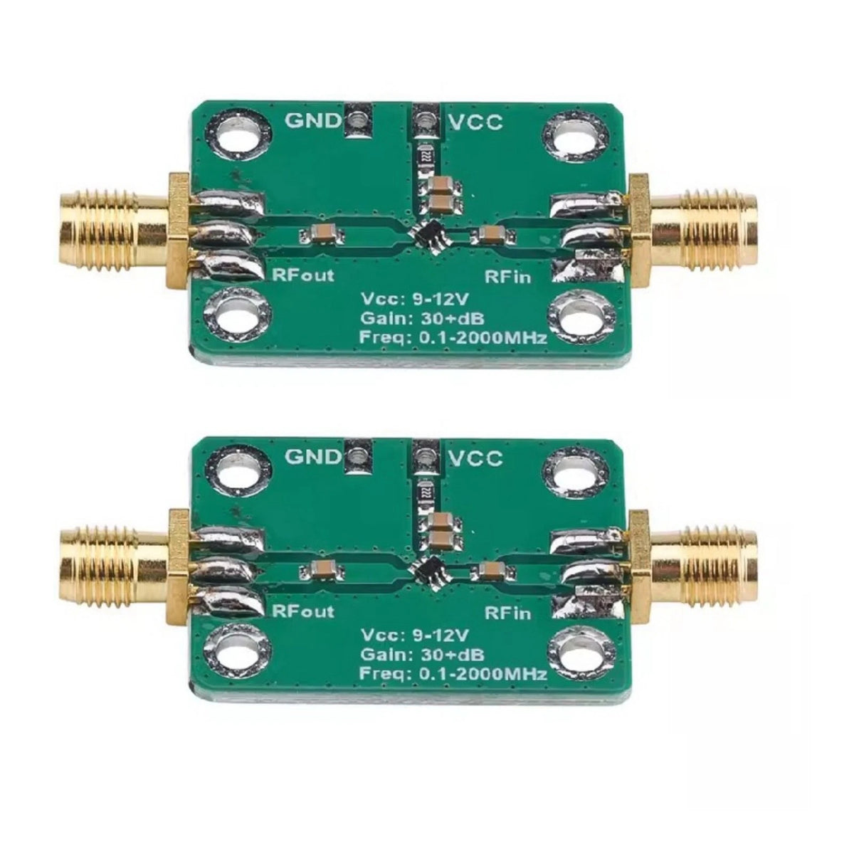 RF LNA Module Broadband Amplifier 0.1-2000MHz Low Noise 30dB Gain 12V DC Supply
