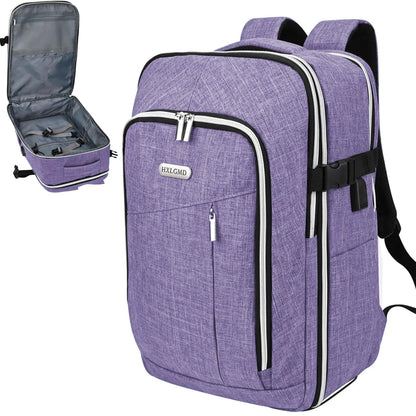 Personal Item Travel Carry On Luggage Backpack for Non-expandable, Purple
