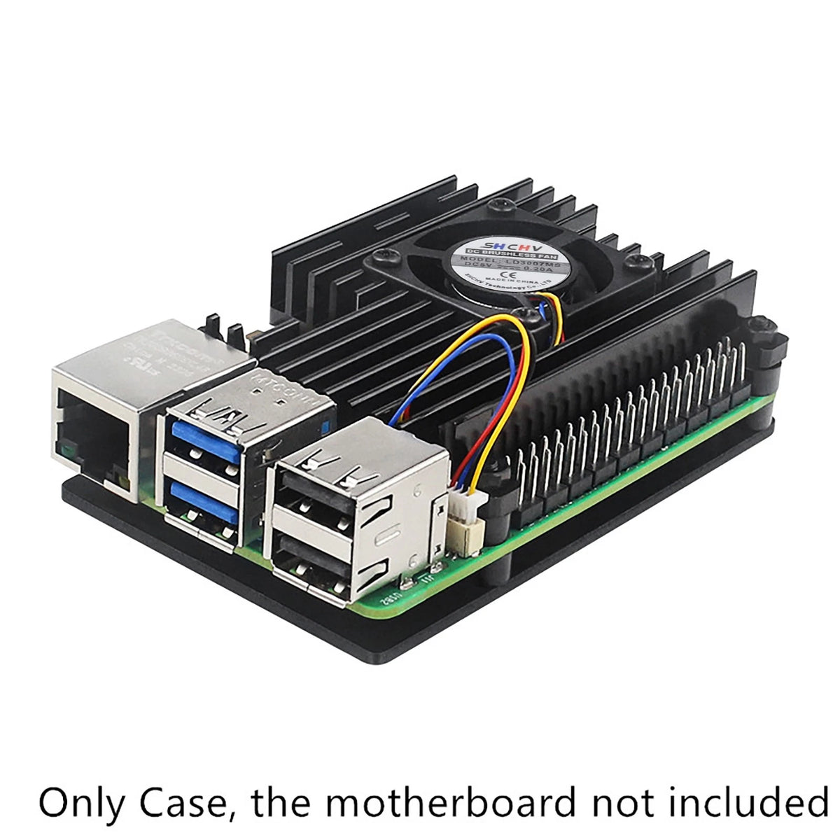 1*Aluminum Protective Case for Raspberry Pi 5 Motherboards With Cooling Fan