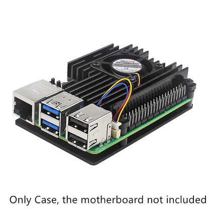 1*Aluminum Protective Case for Raspberry Pi 5 Motherboards With Cooling Fan