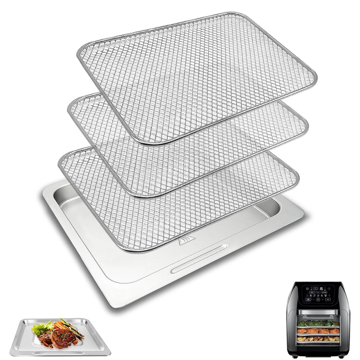 GWYSY Air Fryer Replacement Parts for 9.4×8.8 IN Accessories Chefman 10QT