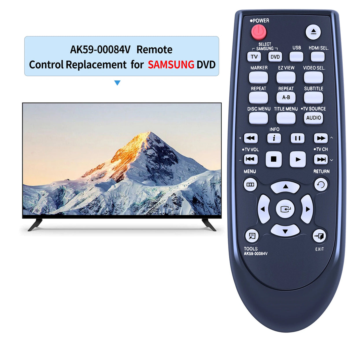 AK59-00084V Remote Control For Samsung DVD Player DVD-C550 DVD-D530