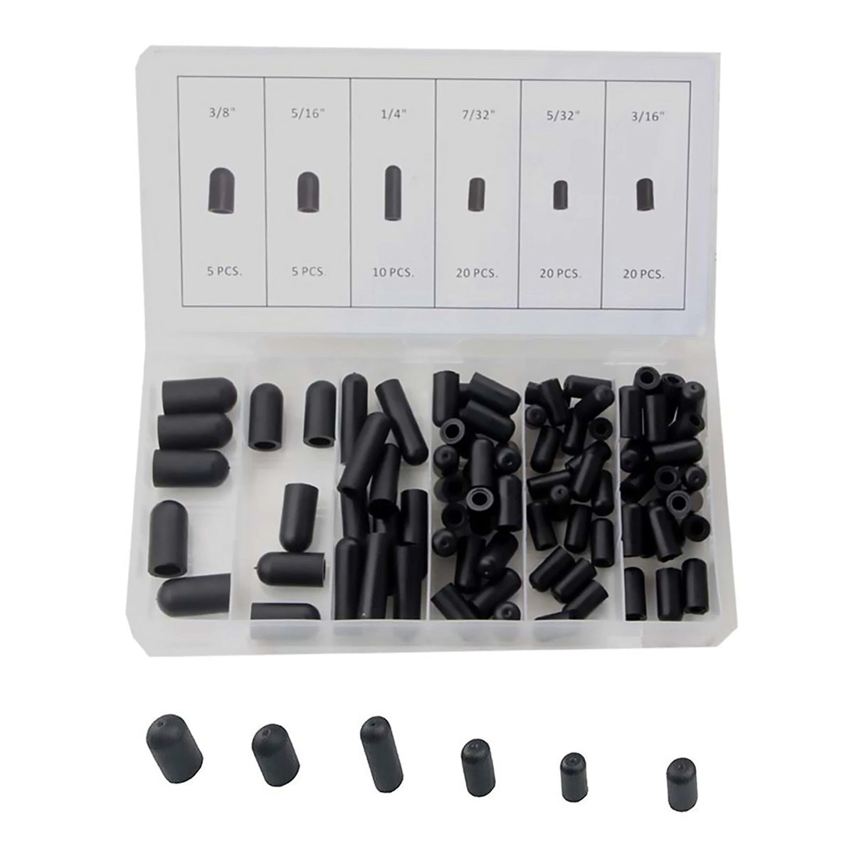 80pcs Silicone Hose Cap Vacuum Cap Block Off Assortment Kit For Manifold