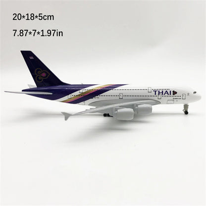 1:400 20cm Aircraft Thai Airways A380 Alloy Plane Model Craft Souvenir Ornaments