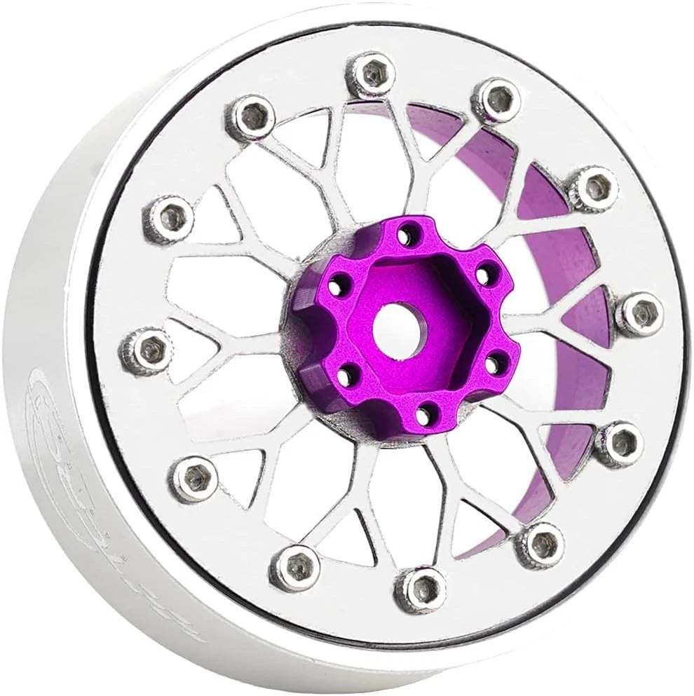 4PCS Grade 5 Titanium Wheel Face Aluminum 1.3 Inch Wheels Hubs for Purple