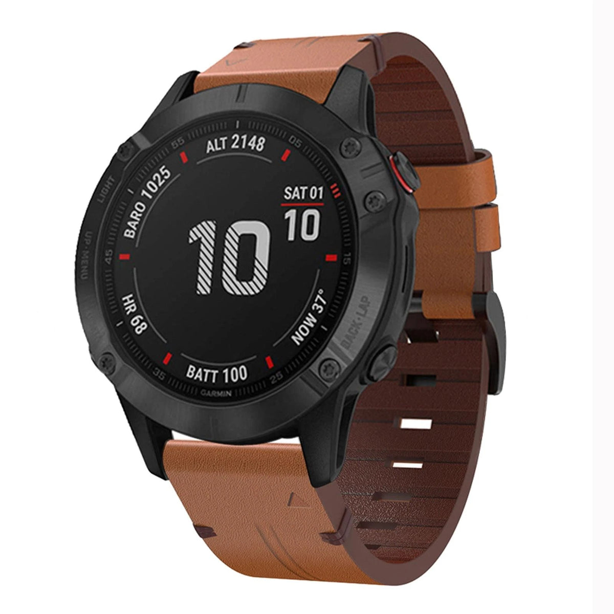 22mm Brown Leather Watchband Strap Quick Wristband For Garmin Fenix 5 6 7 B