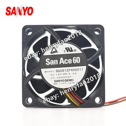 SANYO Denki 9G0612P4H0011 SanAce Fan DC 12V 0.5A 60*60*25MM 4-wire Cooling Fan
