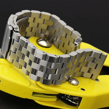 Silver 22mm Width Watch Band Strap Bracelet Link Solid Watchband Replacement.