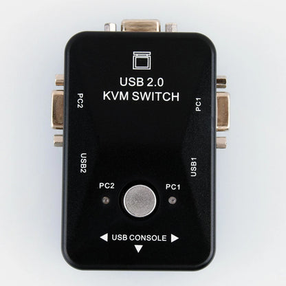 2-Port USB VGA KVM Switch Box For Mouse Keyboard Monitor Sharing 2 Computer PC