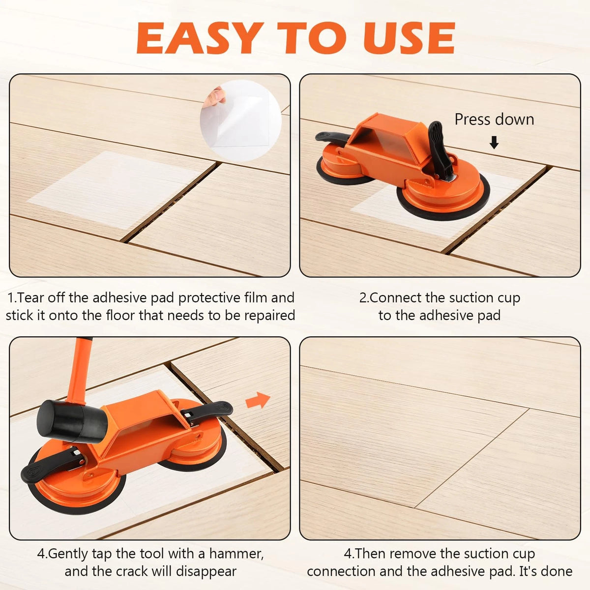 Floor Gap Fixer Tool, Plank Repair Kit, Dual Suction Cup Fix...