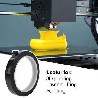 2PCS 14mmx50Meter 3D Printer Tape, 1968.5 inches x 14mm x 0.05mm, Black