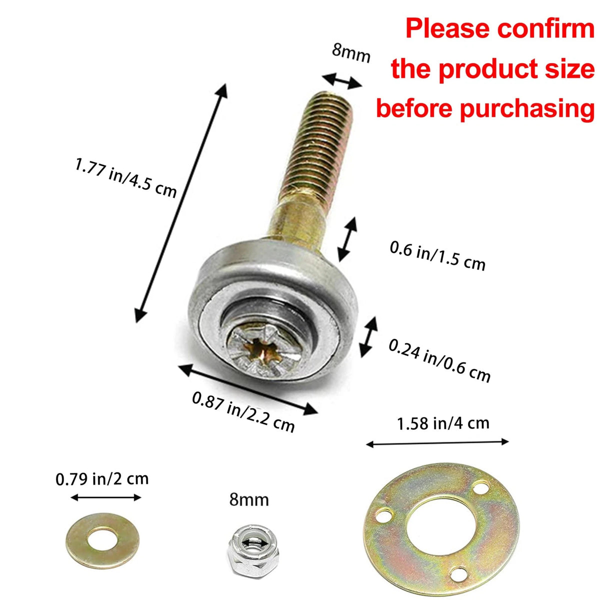 AuRiver 8 PCS Furniture Rocking Chair Bearing Connecting Piece M8 x 45mm, Y