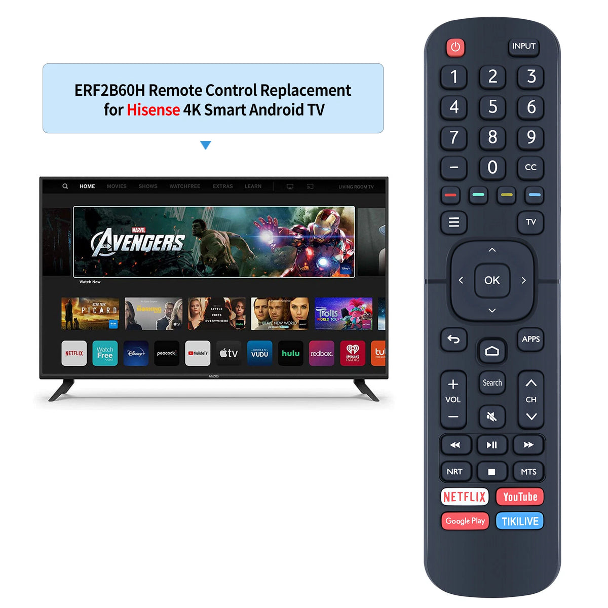 ERF2B60H For Hisense TV Remote Control 50H8F 50H8G 55H9F 85H6570G 43H6570F