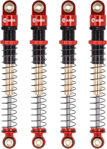 INJORA 51mm Shocks-Long Travel Threaded Double Barrel Damper for Axial Red