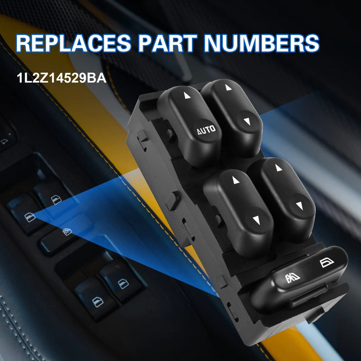 Driver Side Master Power Window Switch Replacement for Ford F250 F350 Black