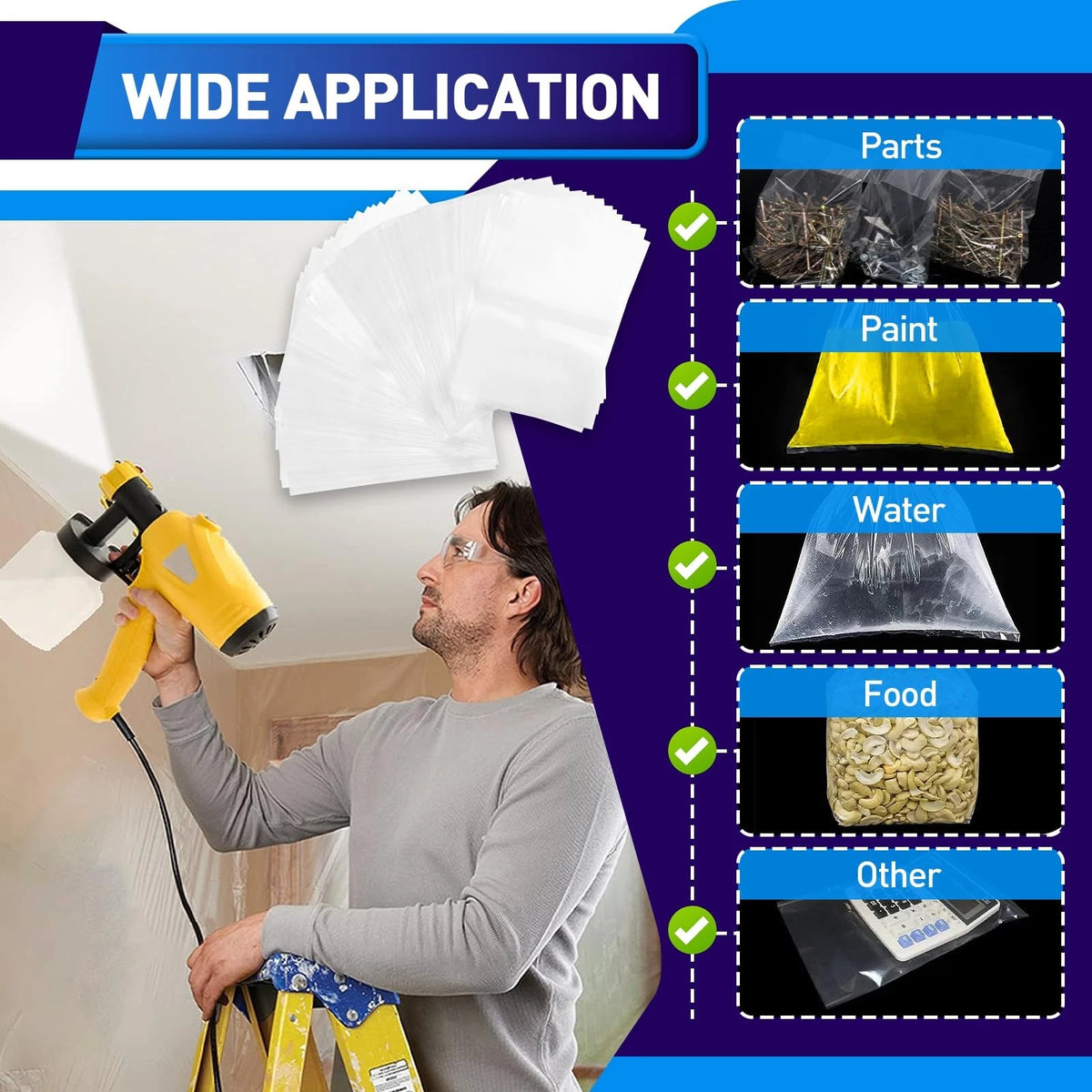 Wagner Paint Sprayer Parts - 100 Pieces 7.8'' X 11.8'', transparent