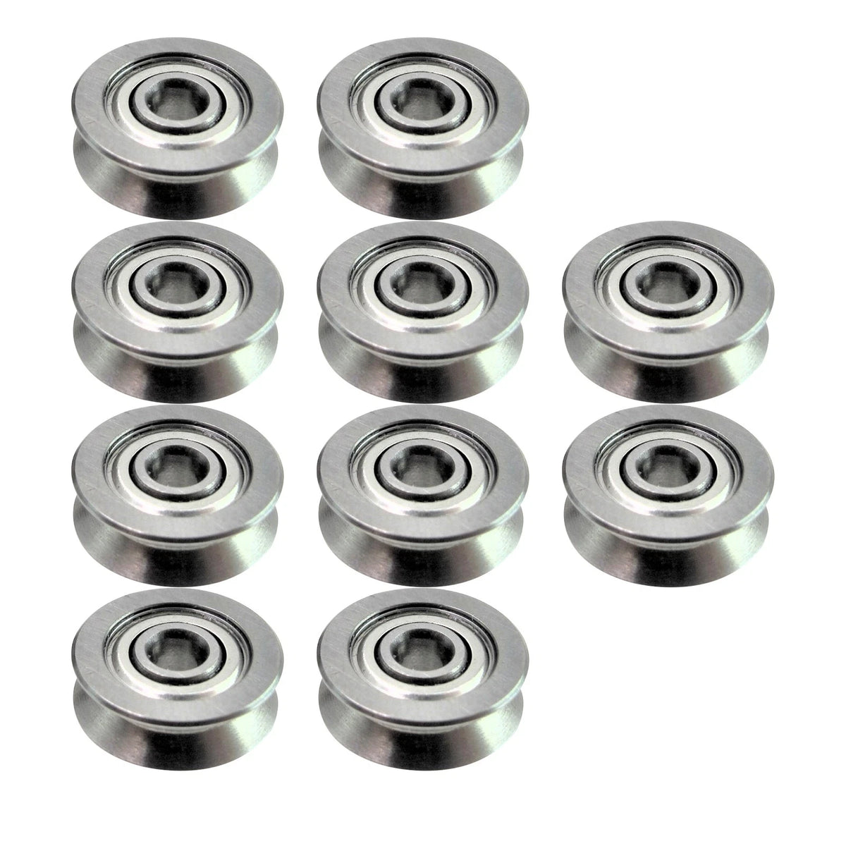 10Pcs V623ZZ Groove Guide Pulley Rail Ball Bearings For Linear Motion System