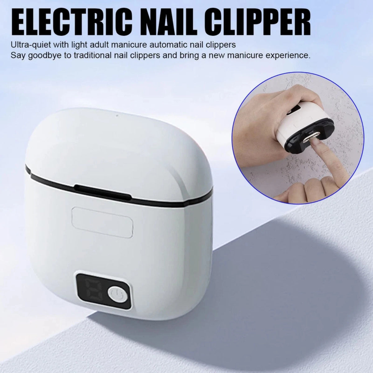 Automatic Nail File Grinder with 3 Gears Digital Display Safe for Elderly Use