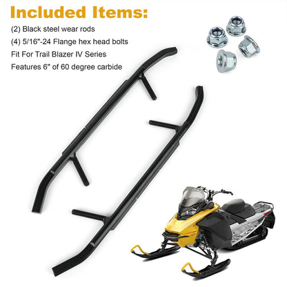 6" Carbides for Ski-Doo 2006-2022 models w/Pilot 5.7, 6.9 or X Skis