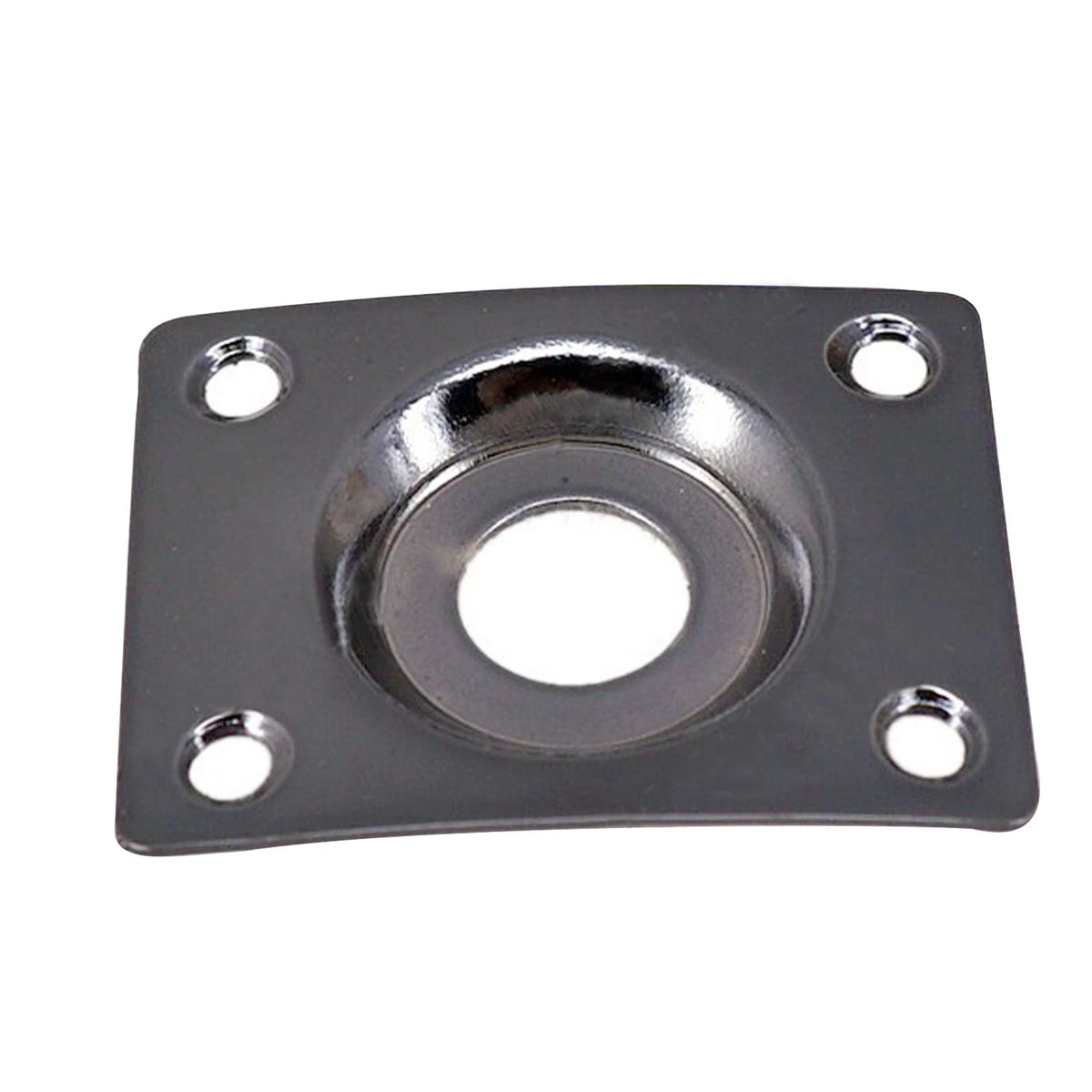 Black Guitar Output Metal Jack Plate Square W/ Screws for Electric Bass Guitar d