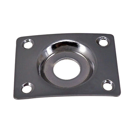 Black Guitar Output Metal Jack Plate Square W/ Screws for Electric Bass Guitar d