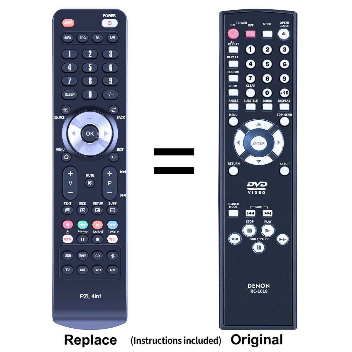RC-1018 For Denon DVD Player Remote Control DVD1720 DVD1730 DVD557