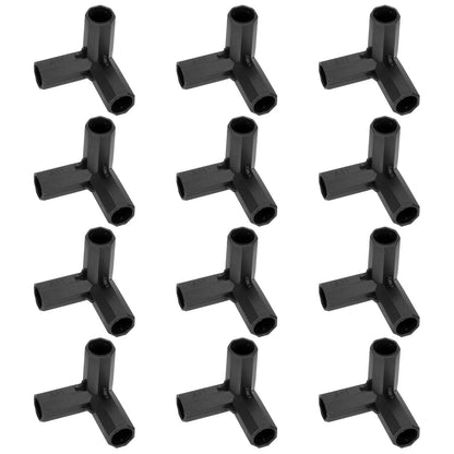 M METERXITY 4 Pcs 11mm Greenhouse Frame Building 3 Way Right Angle, Black