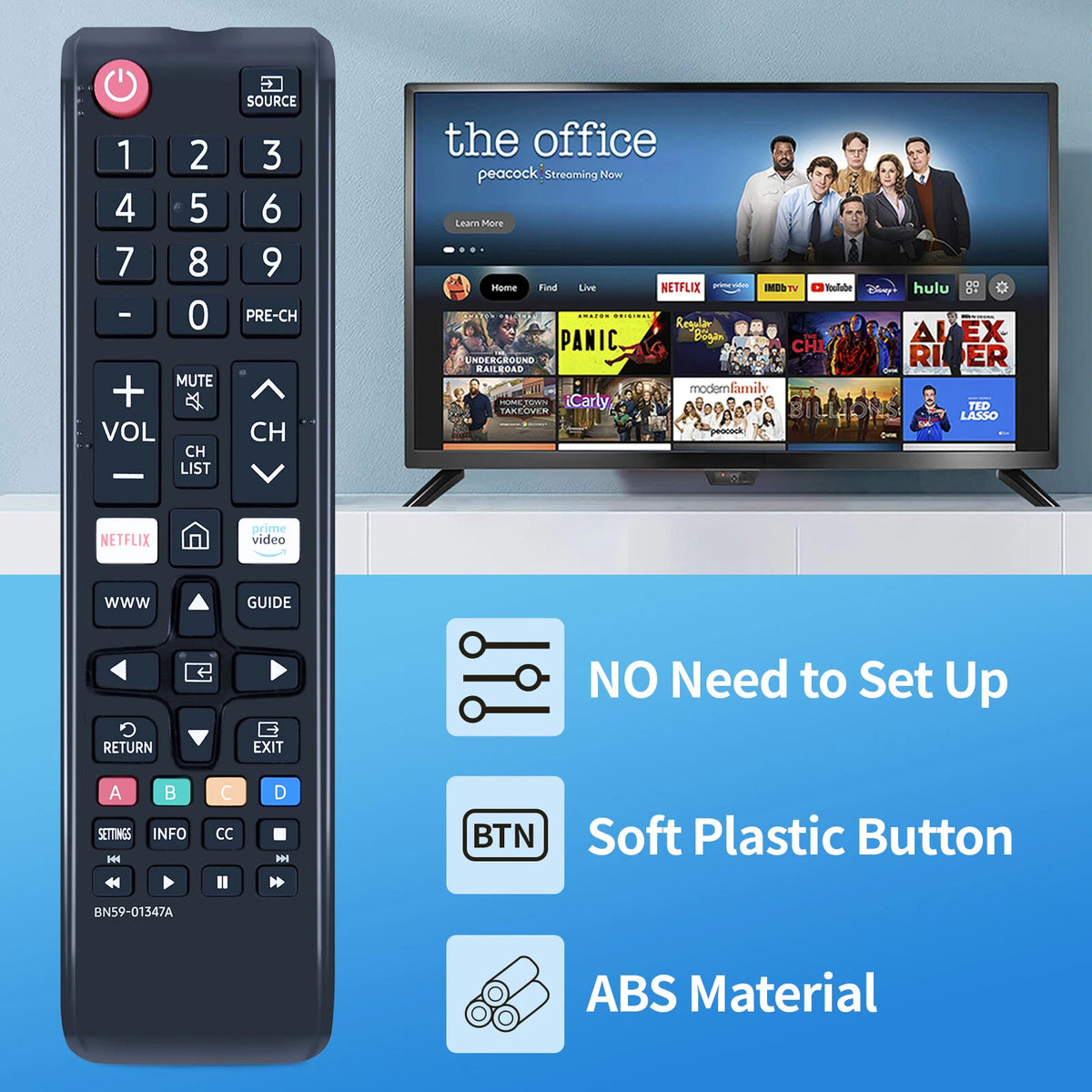 BN59-01347A Remote Control For Samsung TV UN43RU7200F UN50TU7090G UN55RU7200