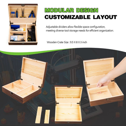 3D Printing Tool Set with Wood Box – Printer Tools Features a deburring...