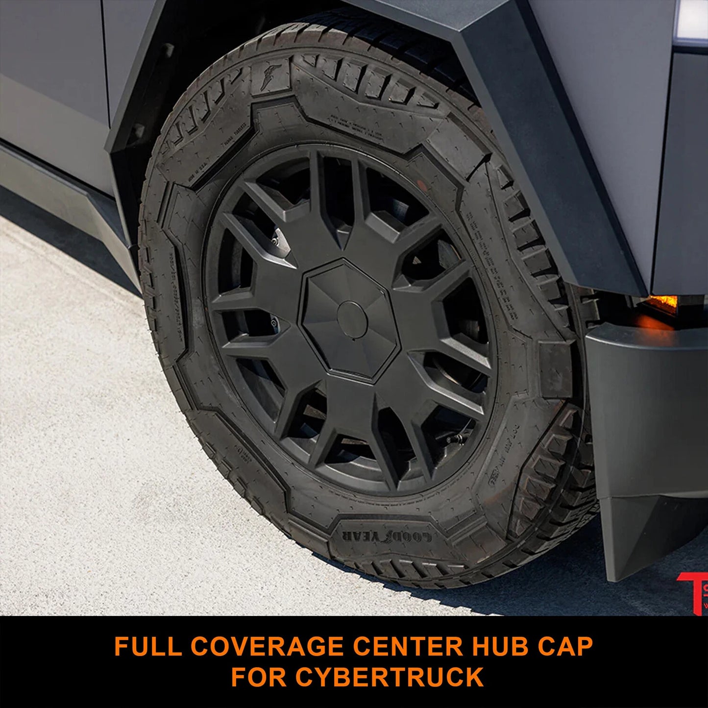 4PCS Full Coverage Wheel Center Hub Caps Cover for Tesla Cybertruck 2023 2024