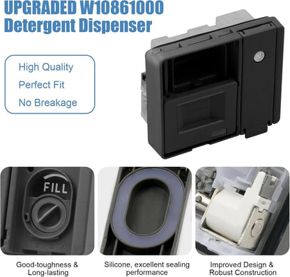 W10861000 Dishwasher Detergent Dispenser Compatible With Whirlpool...