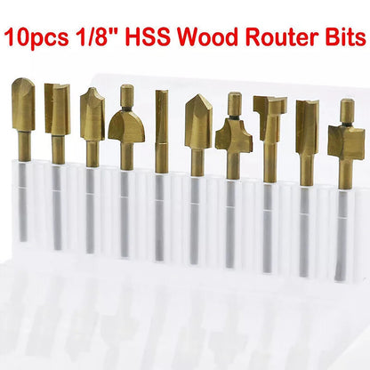 3MM Titanium Mini Hss Router Bits Trimmer Shank For Dremel Rotary Tool 10Pcs