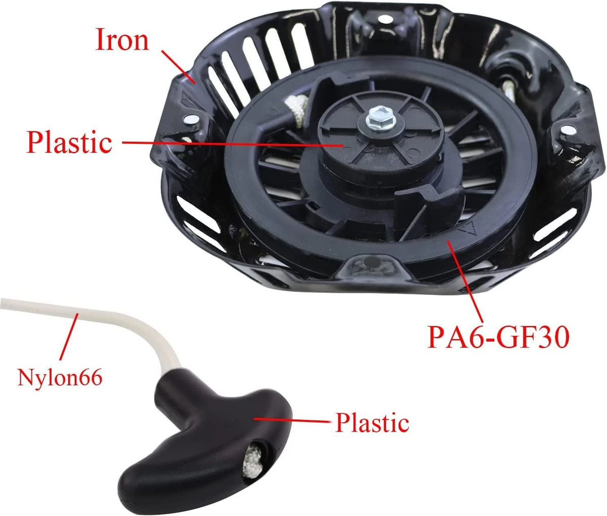 WOTIAN Pull Start Assembly Compatible with Generac 196cc 208cc 212cc, Black