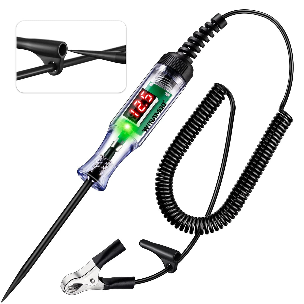 WINAMOO Automotive Test Light with 3-48V LED Digital Voltage 3V-48V, black