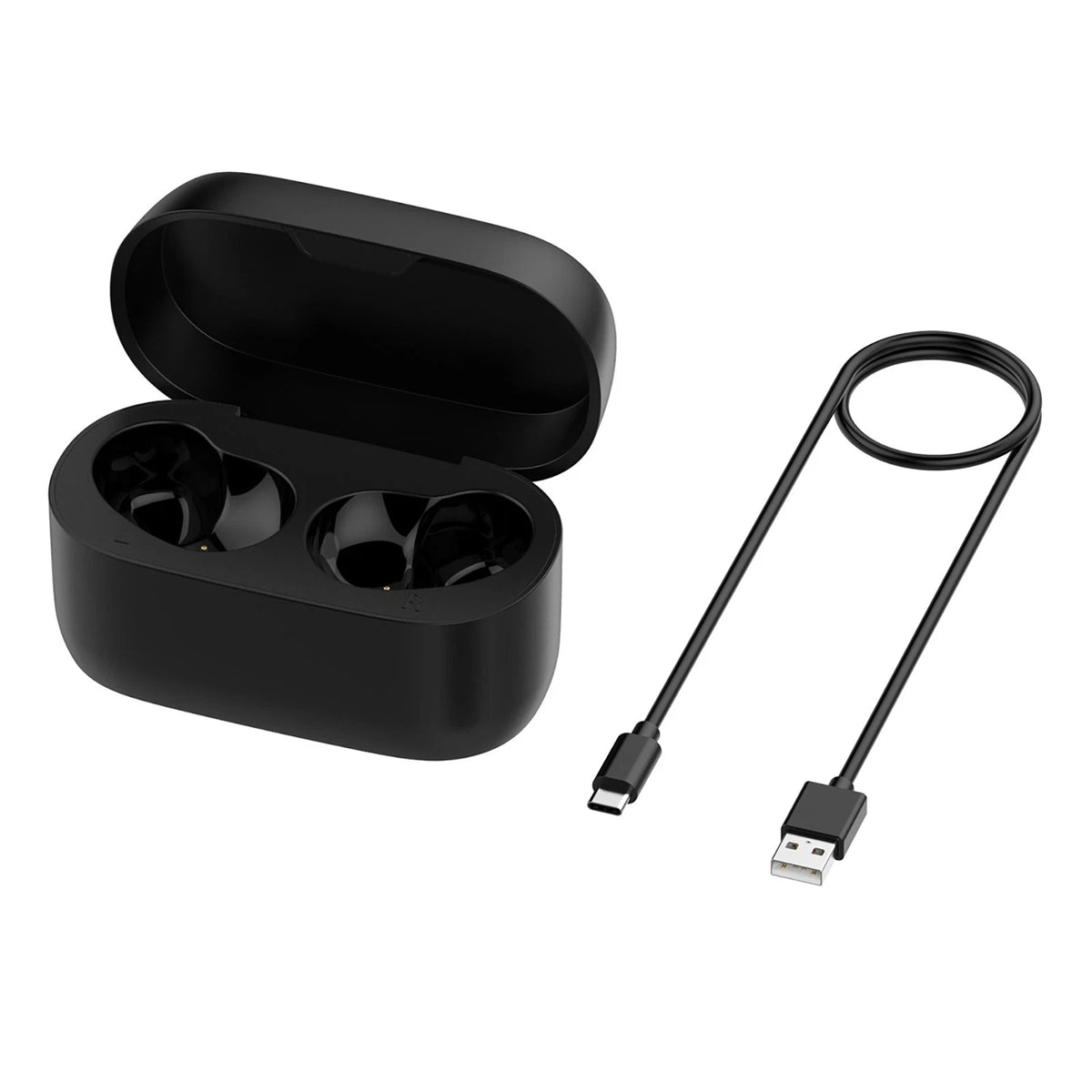 Black Charging Storage Box Charging Case + Cable For Jabra Elite 75T Headset