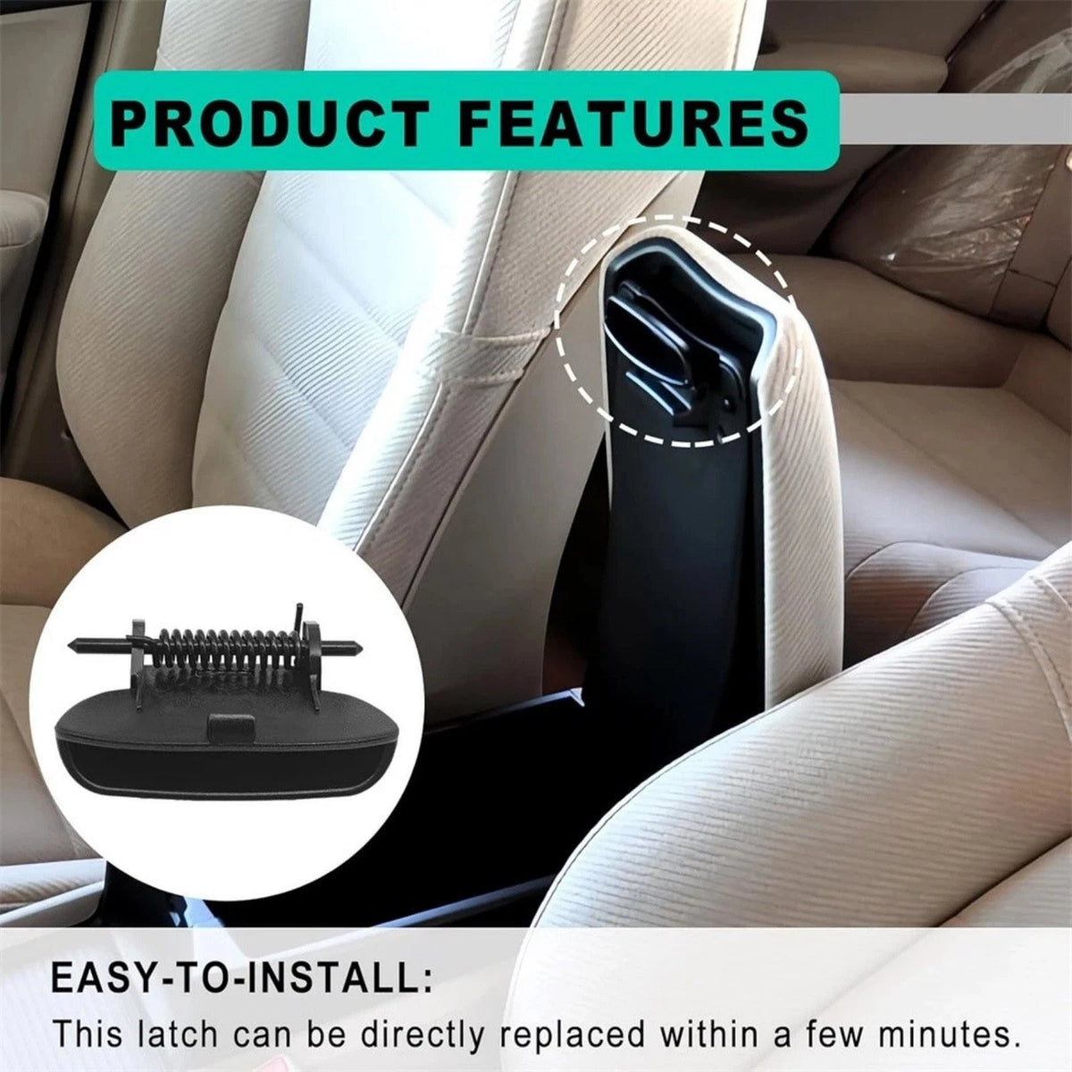 Durable Armrest Cover Lid Lock Center Console Latch Spring Pin For Honda Civic