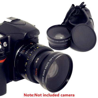 52MM 0.45x Wide Angle Lens + Macro Lens for 52mm DSLR and digital camera F