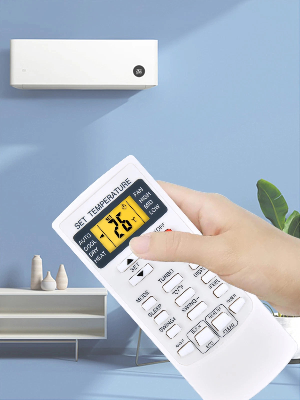 Remote Control For COSTWAY Mini Split Air Conditioner With Backlight