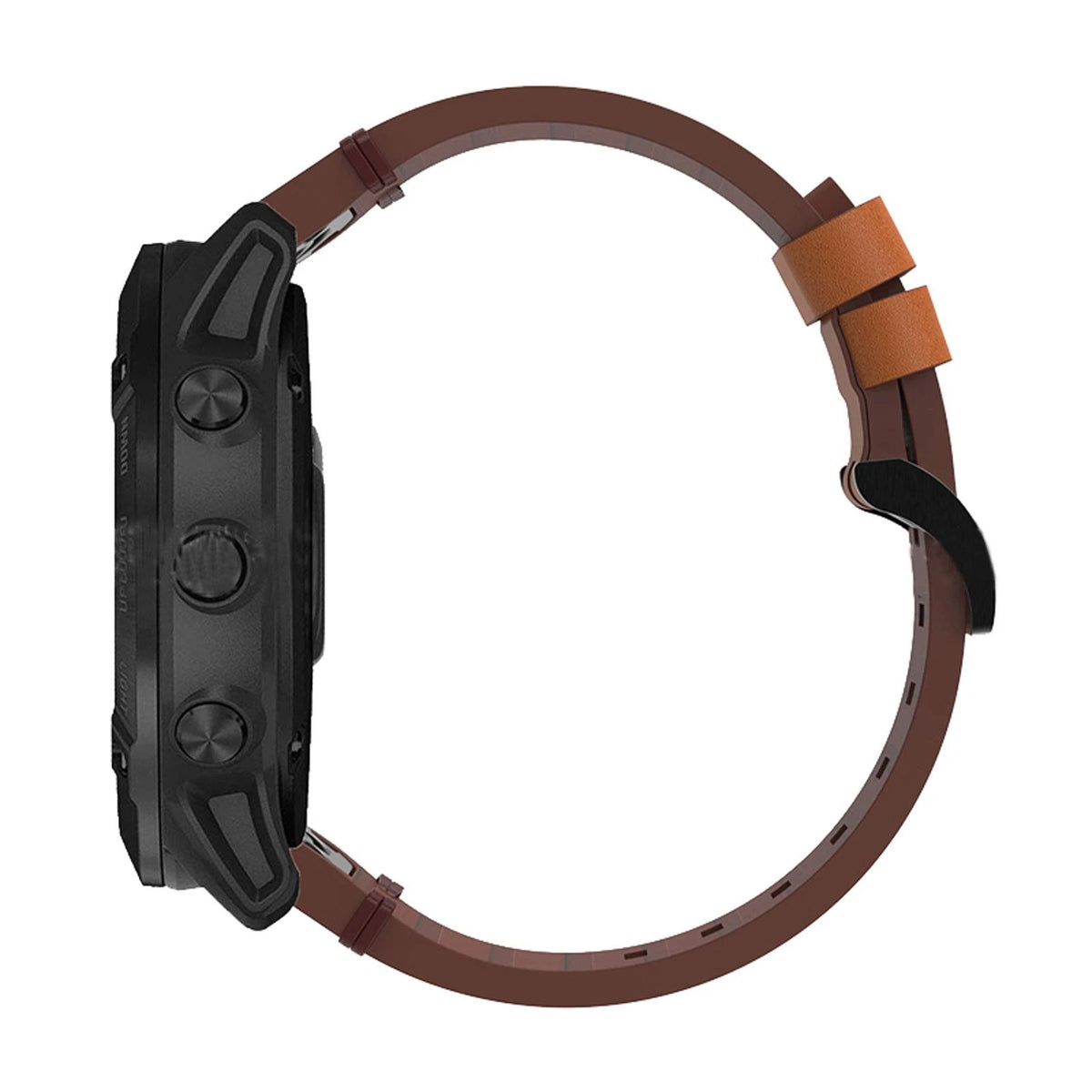 Brown Leather Watchband Strap Quick Wristband For Garmin Fenix 7X  6X 26mm