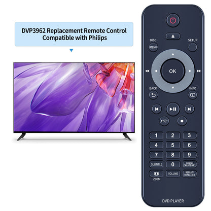 Replacement Remote Control For Philips DVD DVP3962 DVP3980,DVP3982