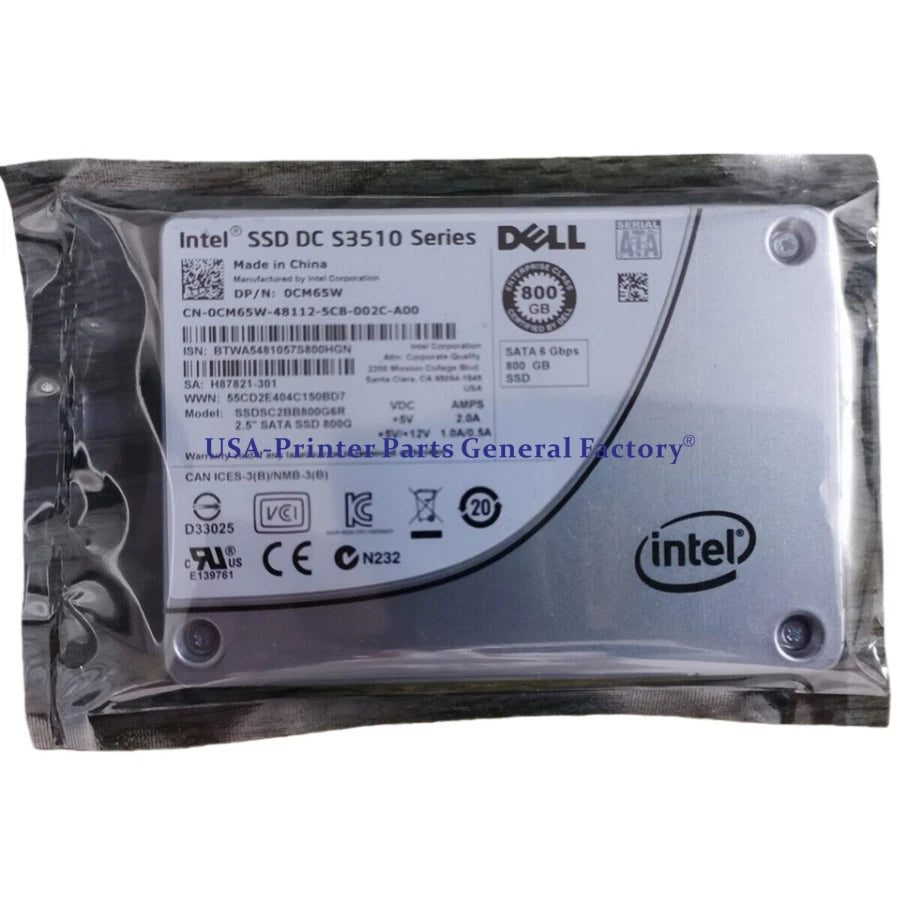Fits For DELL 800GB 6Gb s SATA SSD Intel DC S3510 SSDSC2BB800G6R DP/N 0CM65W