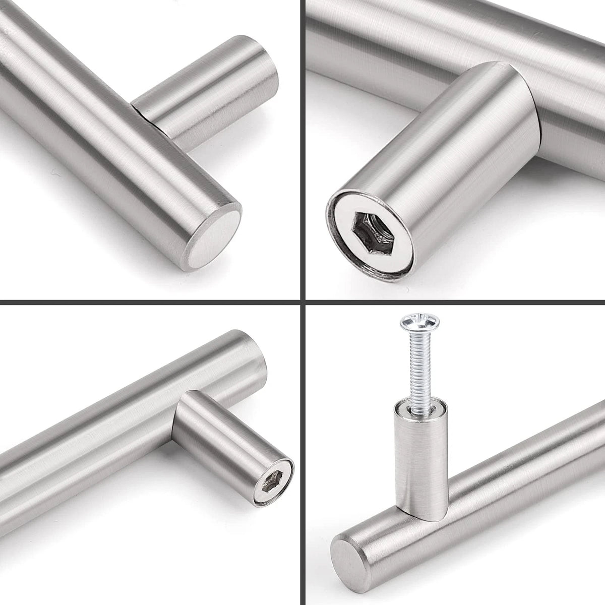 Probrico 30 Pack| 3-1/2 Inch Hole Center hole center 3-1/2", Brushed Nickel