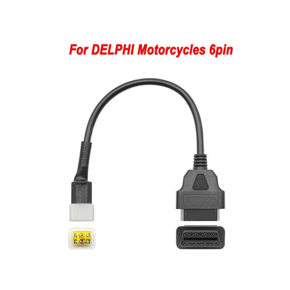 1*Motorcycle OBD2 Diagnostic Cable Adapter Cord 6 to 16 pin For Delphi Test Line