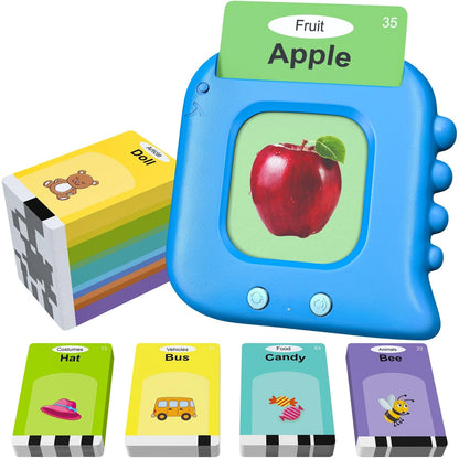 Talking Flash Cards,Kids Toddler Cards with 240 Sight 1, Blue