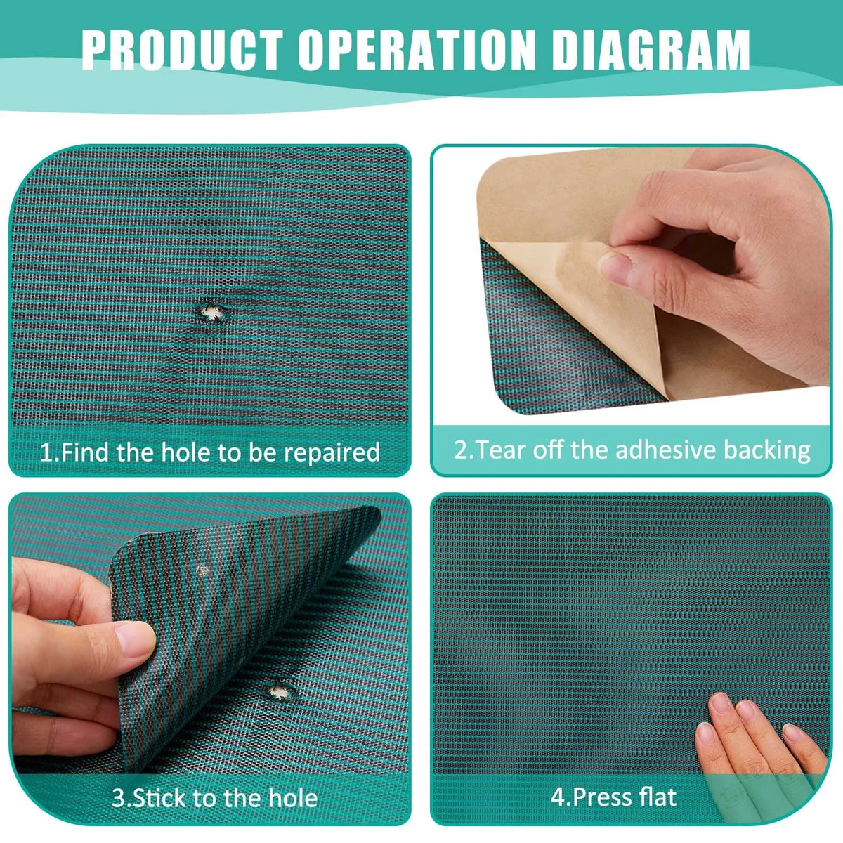Amylove 12 Pcs Pool Patch Repair Kit, 12 x 8 Inch, 4 x 8 12 x 8 Green
