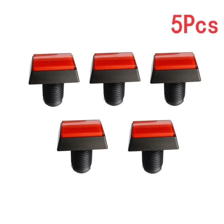 5Pcs Arcade Square Rectangle Buttons LED Push Illumilated w/ Microswitch w